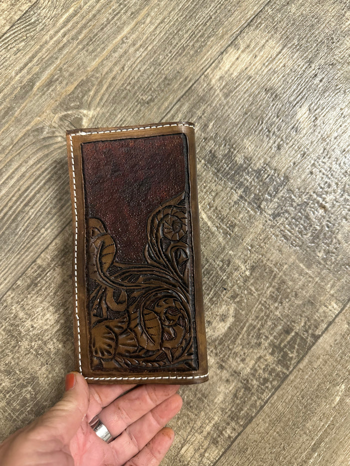 Handmade TBT leather tooled long wallet