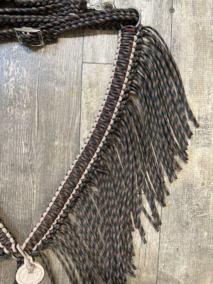 Camo fringe breast collar all sizes - Tiffanys Braided Tack LLC