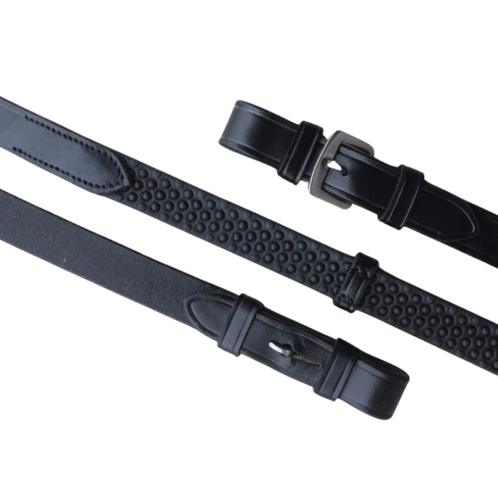 Black Oak Pebble Grip Reins with Stops