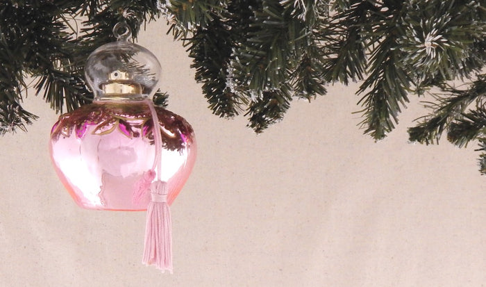 Christmas By Krebs Blown Glass Collectible Tree Ornaments (4 1/4" Perfume Bottle)