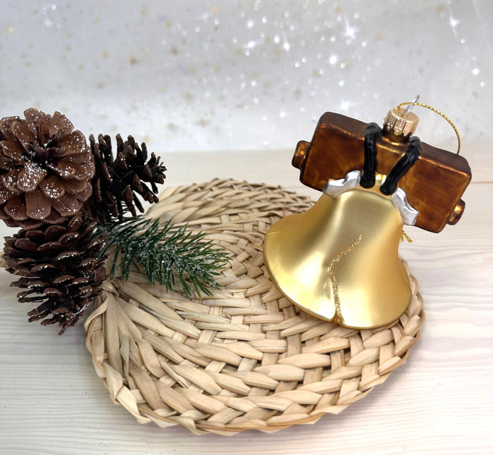 Christmas By Krebs Blown Glass Collectible Tree Ornaments (4" Liberty Bell)