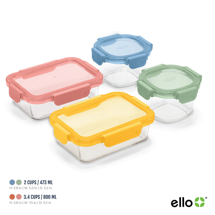 Color Lock® Glass 8pc Mixed Meal Prep Set