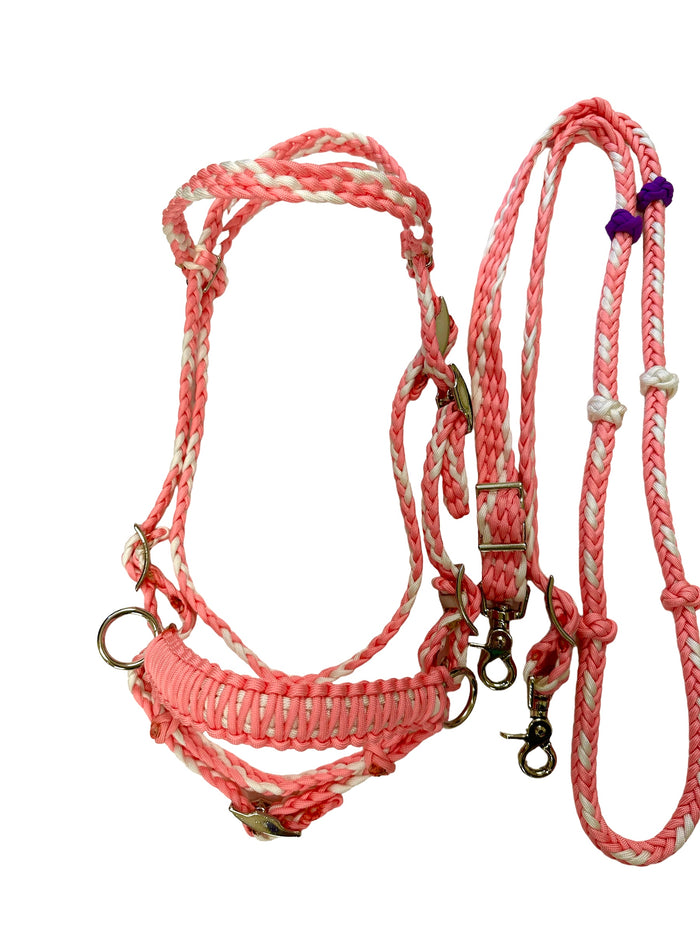 Complete Bitless bridle for ponies …side pull hackamore with reins