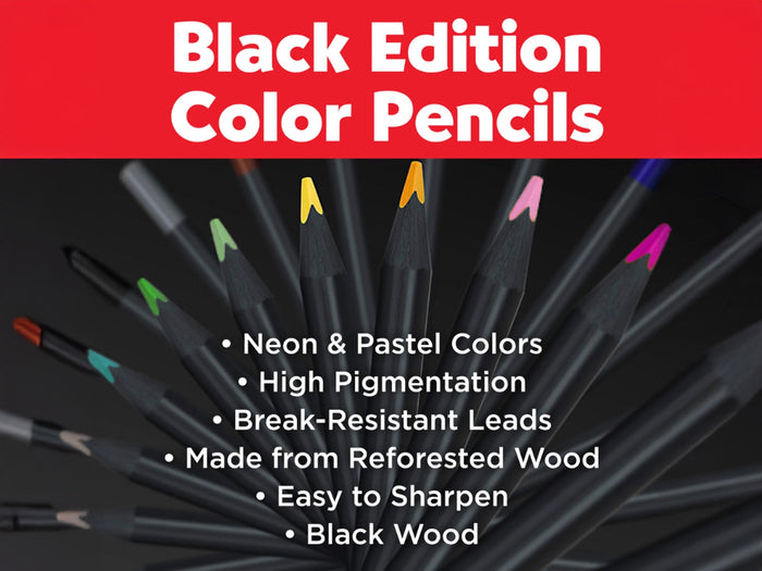 Faber Castell Black Edition Colored Pencils - Set of 12 Neon & Pastel