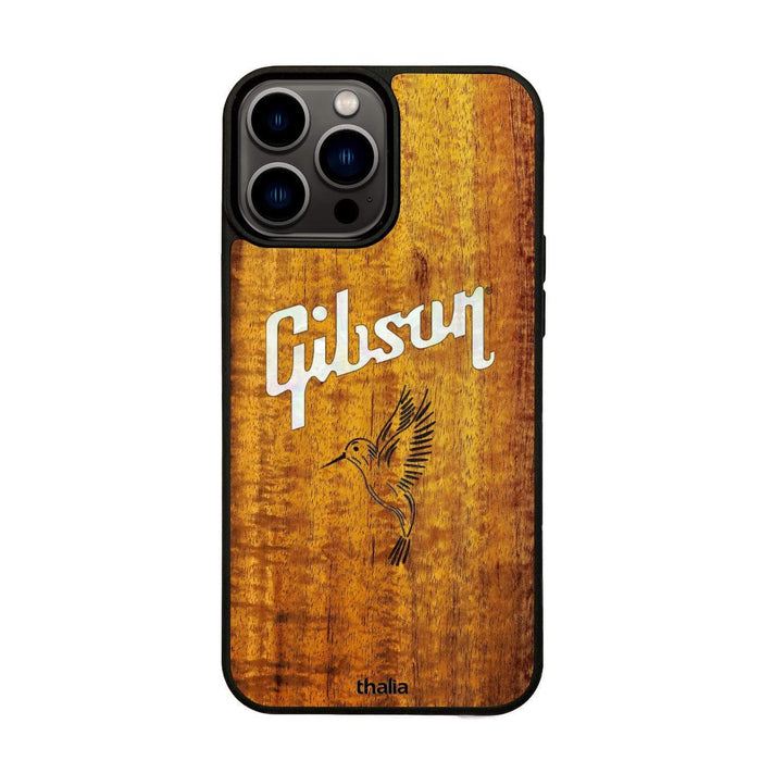GibsonbyThalia Phone Case Gibson Pearl Hummingbird Logo | iPhone Case AAA Curly Koa / iPhone 13 Pro Max