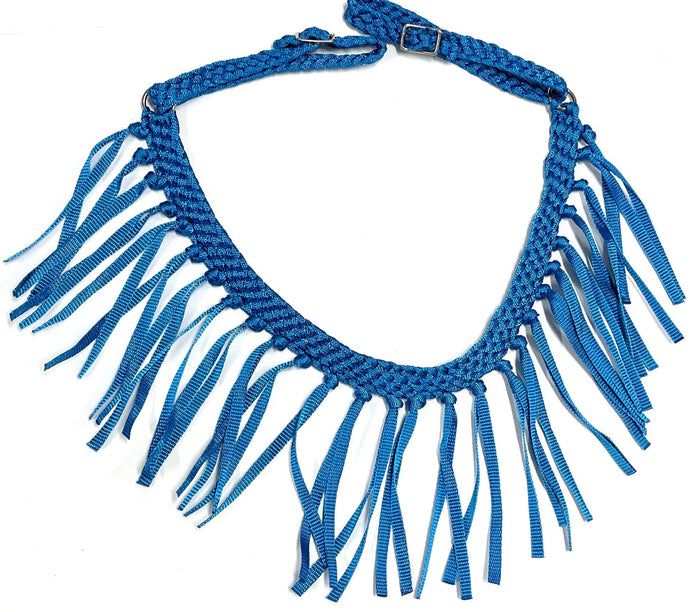 horse tripping collar mule tape blue