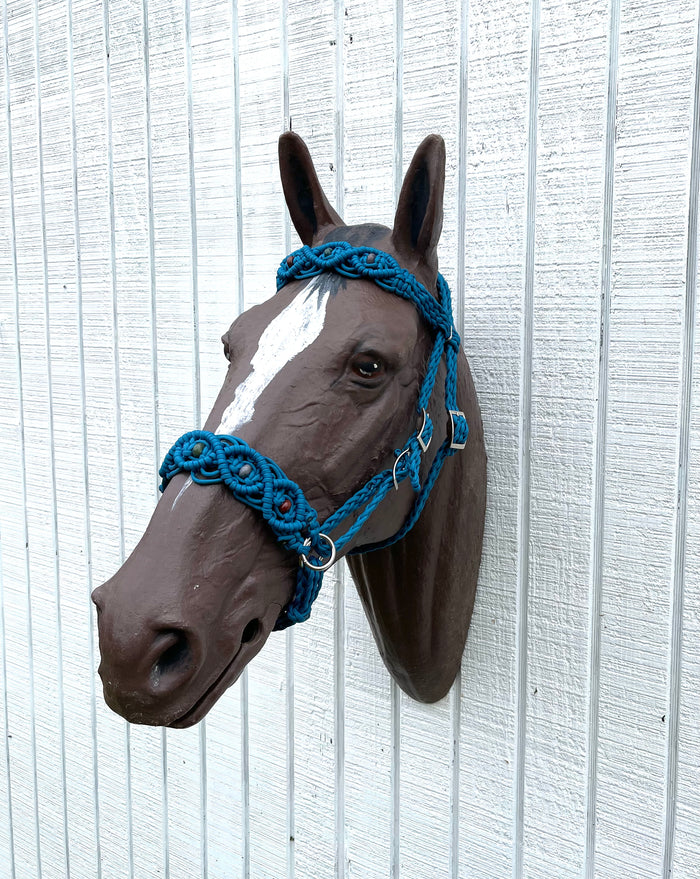Carribean Beaded Browband Headstall with a fancy braided browband all sizes. - Tiffanys Braided Tack LLC