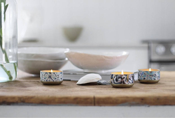 candles on countertop