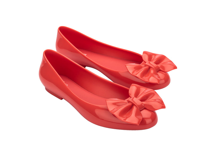 red ballerina flats