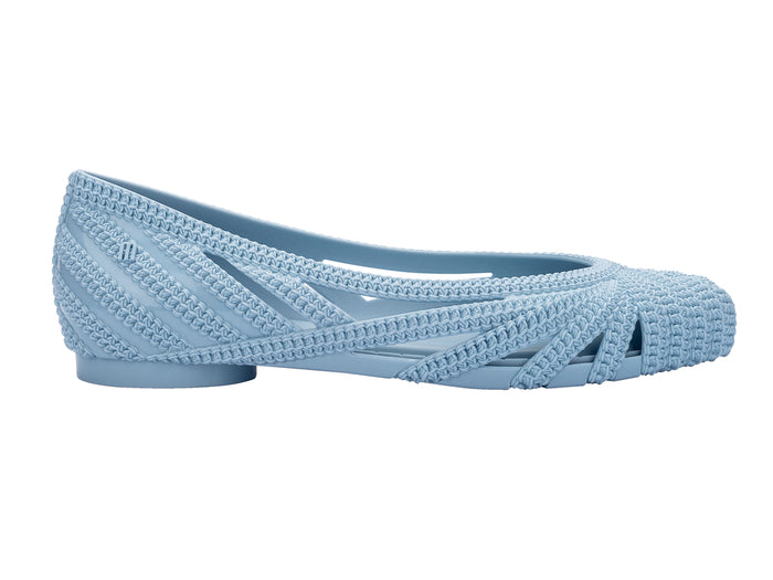 Melissa Femme Classy Blue Knitted Ballerinas for Women - melissa femme shoes womens