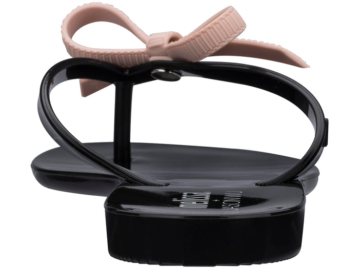 Melissa Harmonic Jason Wu Knotted Flat Black Flip Flop for Women – Elegant Designer Flat Sandals with Knotted Strap Detail