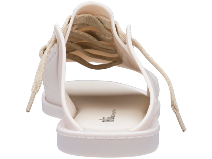 Melissa Ulitsa Lace Up White Slide for Women