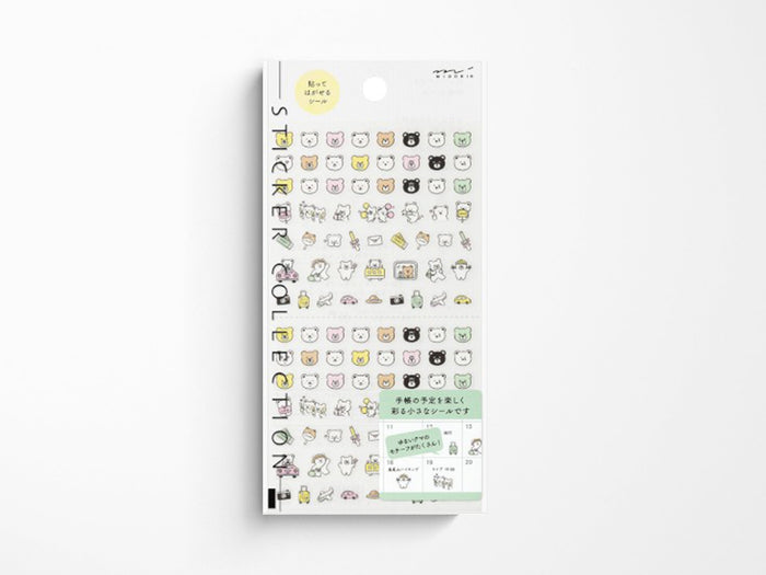 Midori Planner Stickers - Pictograph Bear