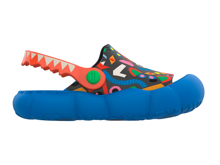Mini Melissa Criatura X Fabula Floral Printed Blue Sandals for Kids – Waterproof and Anti-Slip Summer and Rainy Season Footwear