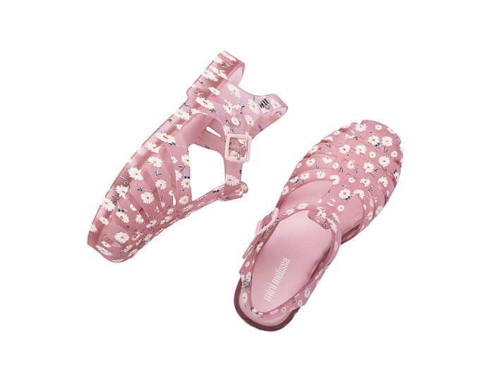 Mini Melissa Possession Trendy Printed Red Sandals for Kids – Stylish and comfortable jelly sandals with a vibrant print, perfect for everyday and casual wear.
