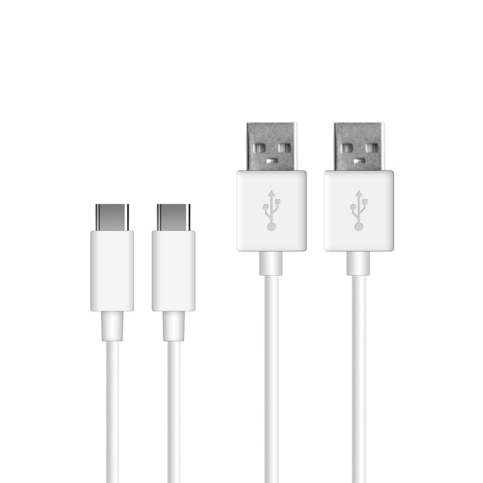 Two white USB C charging cables