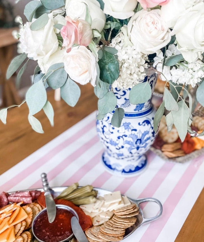 Hester & Cook Party Pink Stripe Table Runner