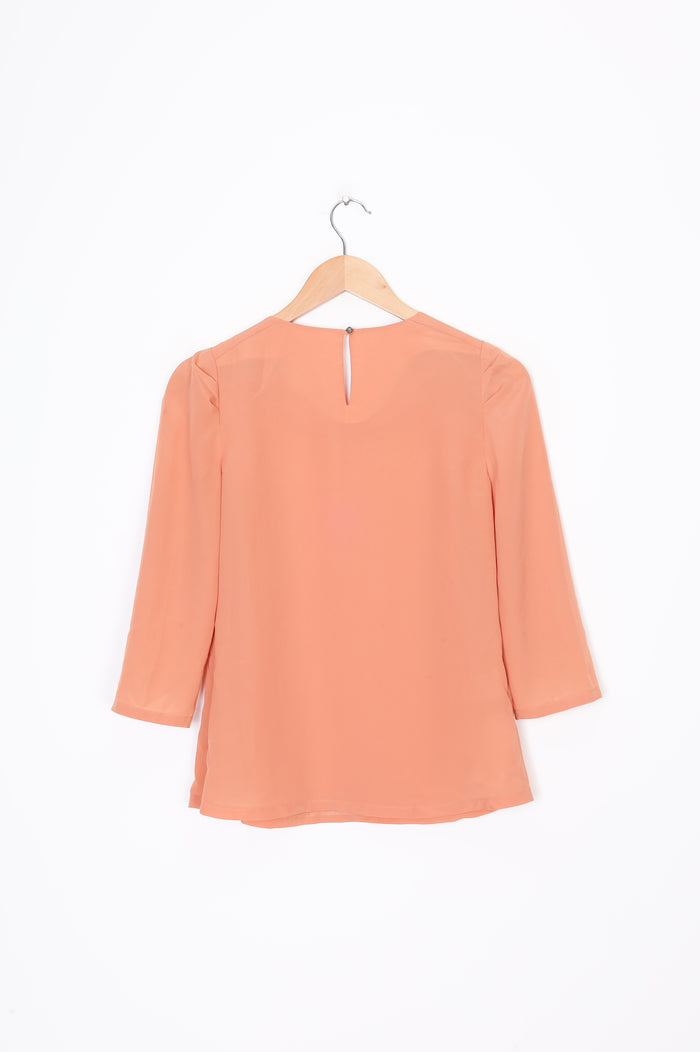 Roem Womens Orange Blouse Size S