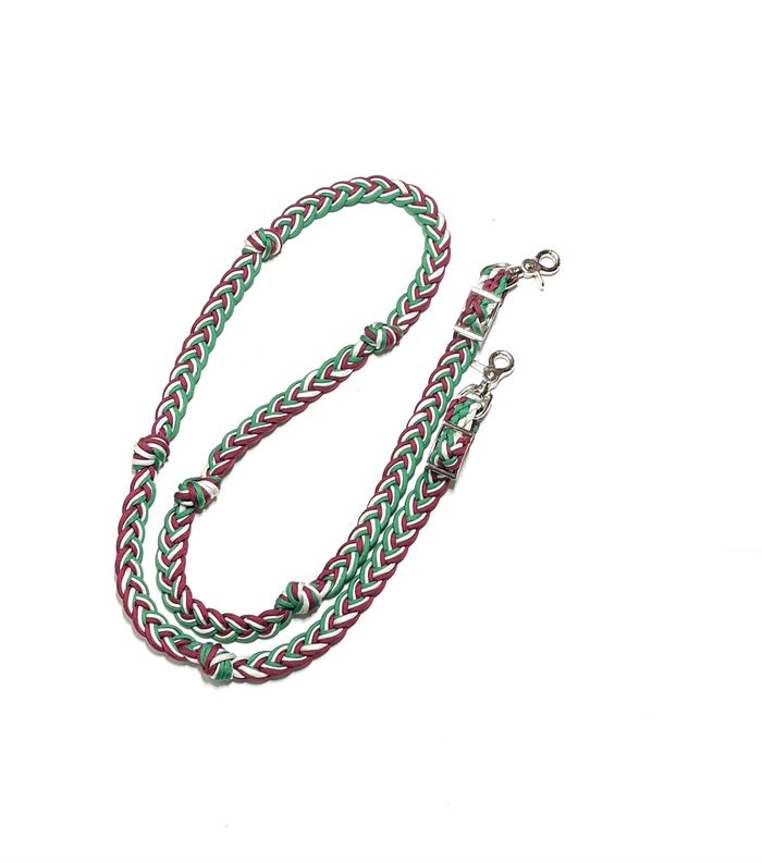 SALE 9 strand barrel reins with grip knots 6’ long - Tiffanys Braided Tack LLC