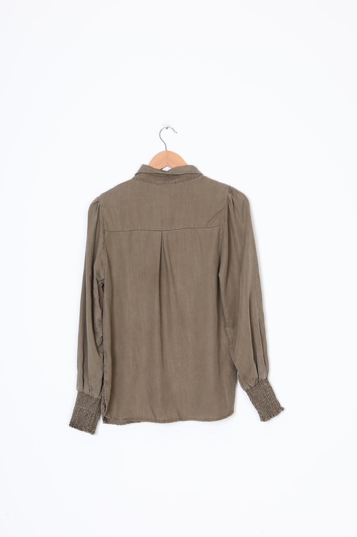 Sass Womens Green Shirt Size 10