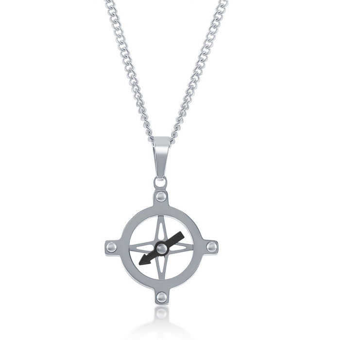 Stainless Steel Compass Pendant and Chain