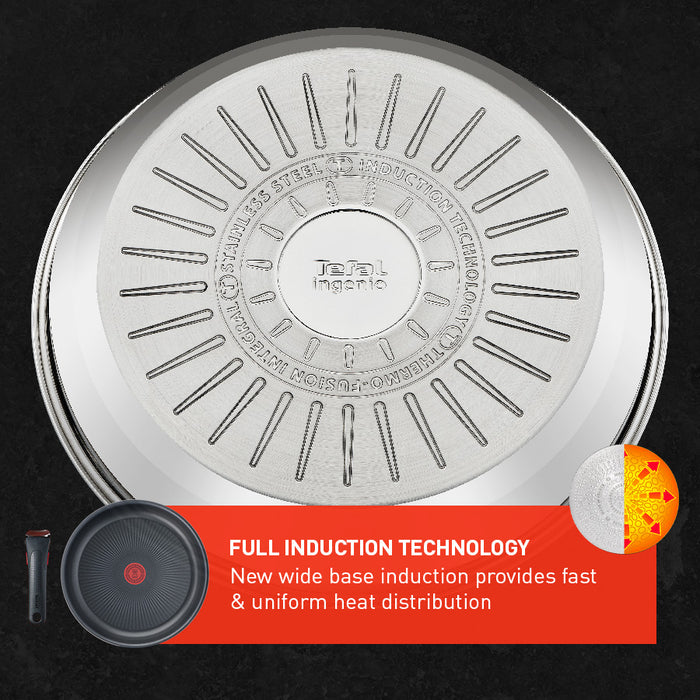 Tefal Ingenio Emotion Induction Non-stick Stainless Steel 4pc Frypan Set