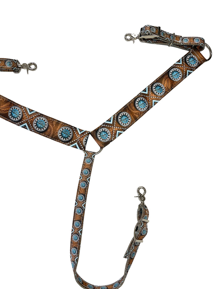 Western concho breast collar nylon horse size
