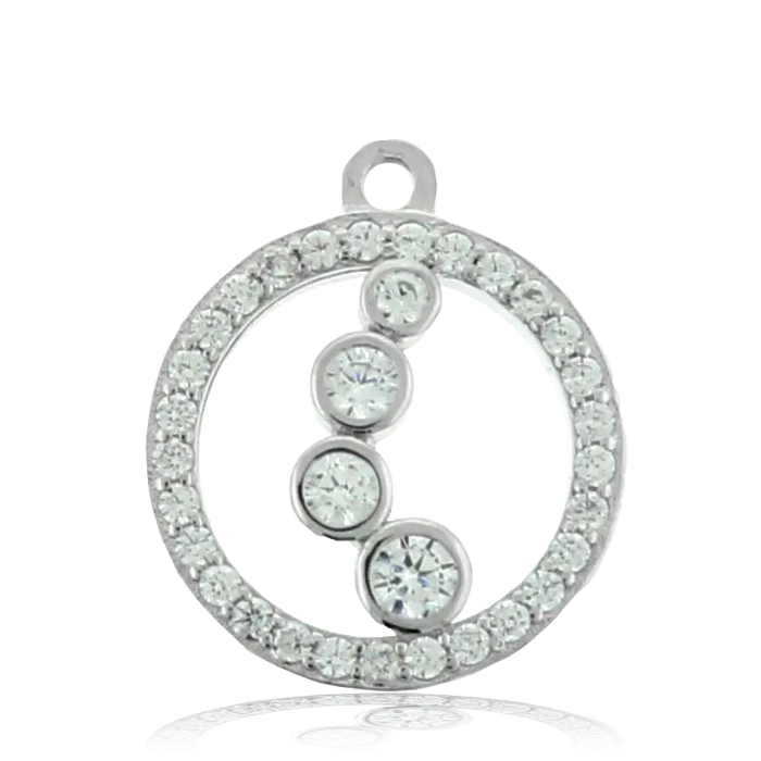 White Chalcedony Stone Bracelet with One Step at a Time Sterling Silver Charm