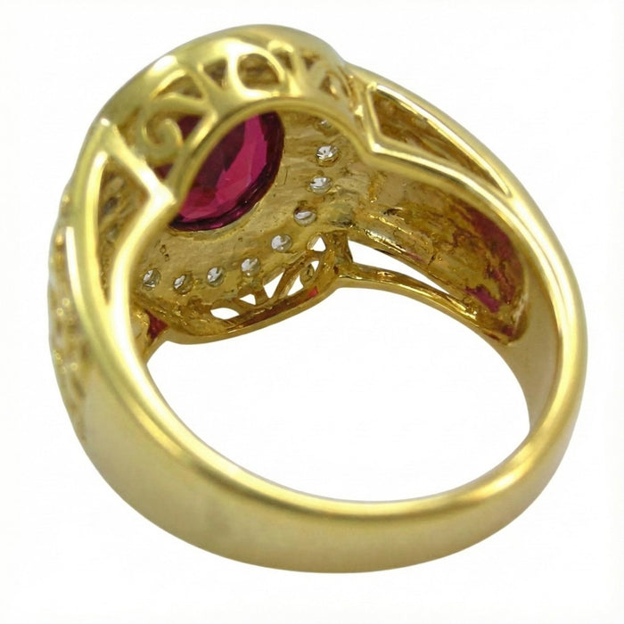 Inner band view showing hollow back and gold plating details