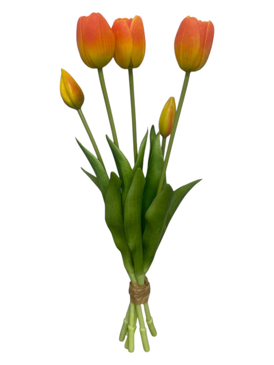 16'' Real Touch Tulip Bush ( RXY1001-#9 Orange )