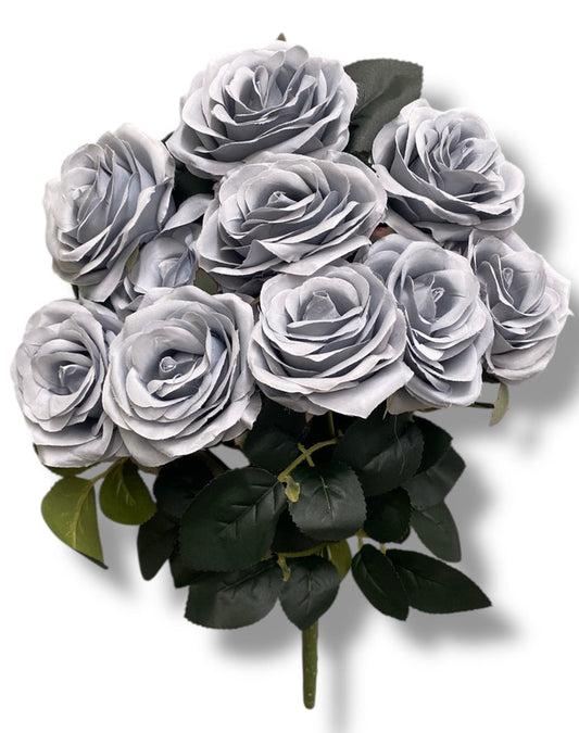 17.5'' Deluxe Rose Bush ( B1024N-#20 Dusty Blue ) AN10004