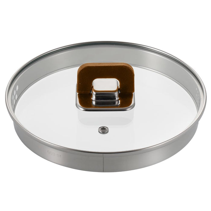 3.1 Qt Saucepan Lid - See-Through Tempered Glass, Oven Safe, Brown