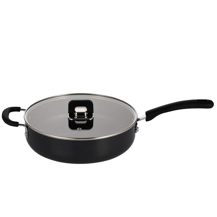 3.7Qt Non-Stick Saute Pan - Space-Saving Foldable Knob, Glass Lid
