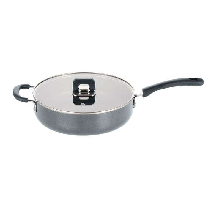 3.7Qt Non-Stick Saute Pan with Lid, Foldable Knob, Gray