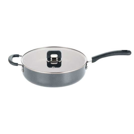 3.7Qt Non-Stick Saute Pan with Lid, Foldable Knob, Gray