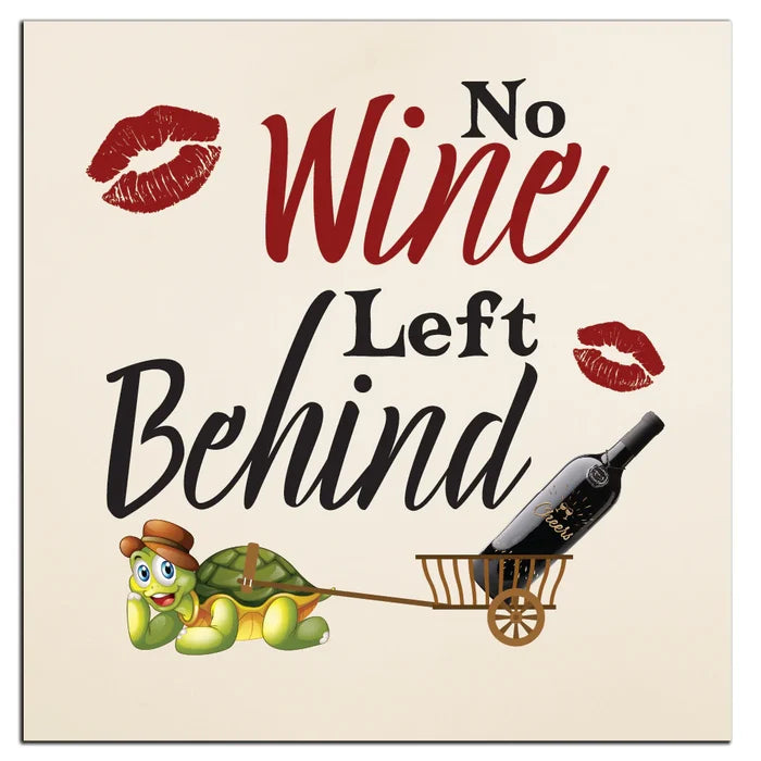4" Square Ceramic Coaster Set Funny "I Love Wine" Collection - No Wine, 4/Box, 2/Case, 8 Pieces. - Christmas by Krebs Wholesale