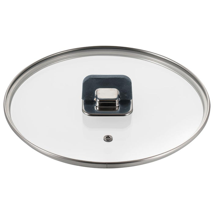 5 Qt Casserole Lid, See-Through Tempered Glass, Stainless Steel Rim, Gray