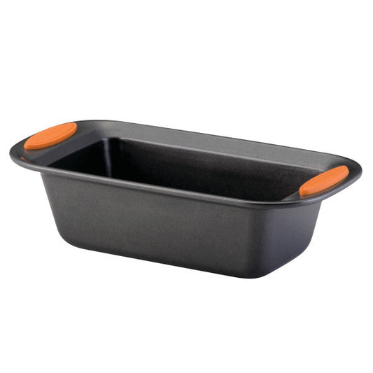 The 9-Inch x 5-Inch Nonstick Loaf/Meatloaf Pan, equipped with orange handles and crafted from heavy gauge steel, is perfect for all your baking needs. This pan is oven safe and guarantees even cooking every time.