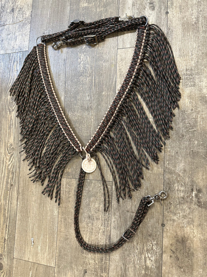 Camo fringe breast collar all sizes - Tiffanys Braided Tack LLC