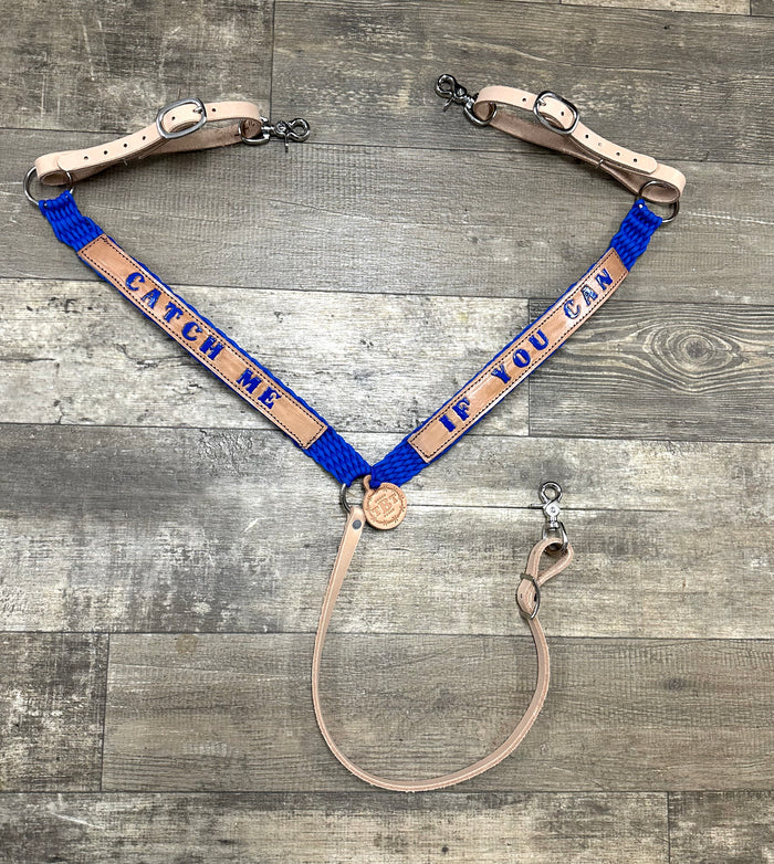 Personalized leather and paracord breast collar  horse tack