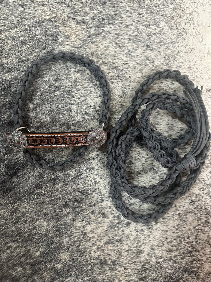 Personalized sheep, lamb, or goat halter charcoal grey
