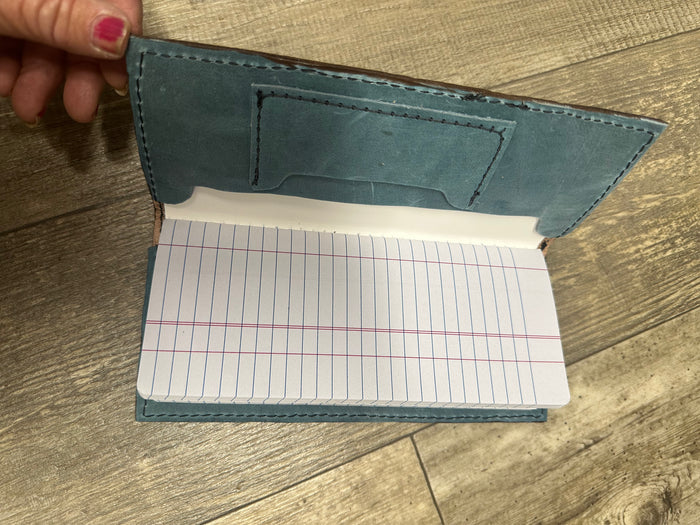 Hand tooled tally book personalized