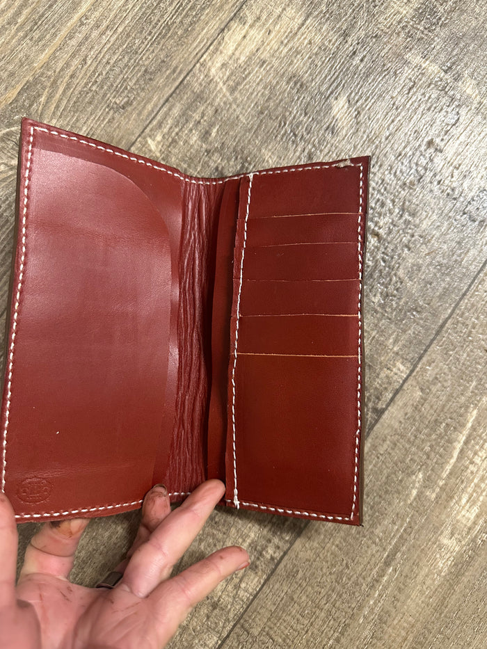 Handmade TBT leather tooled long wallet