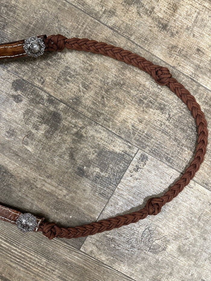 Barrel Reins leather and paracord ,plait with grip knots...You choose color and length