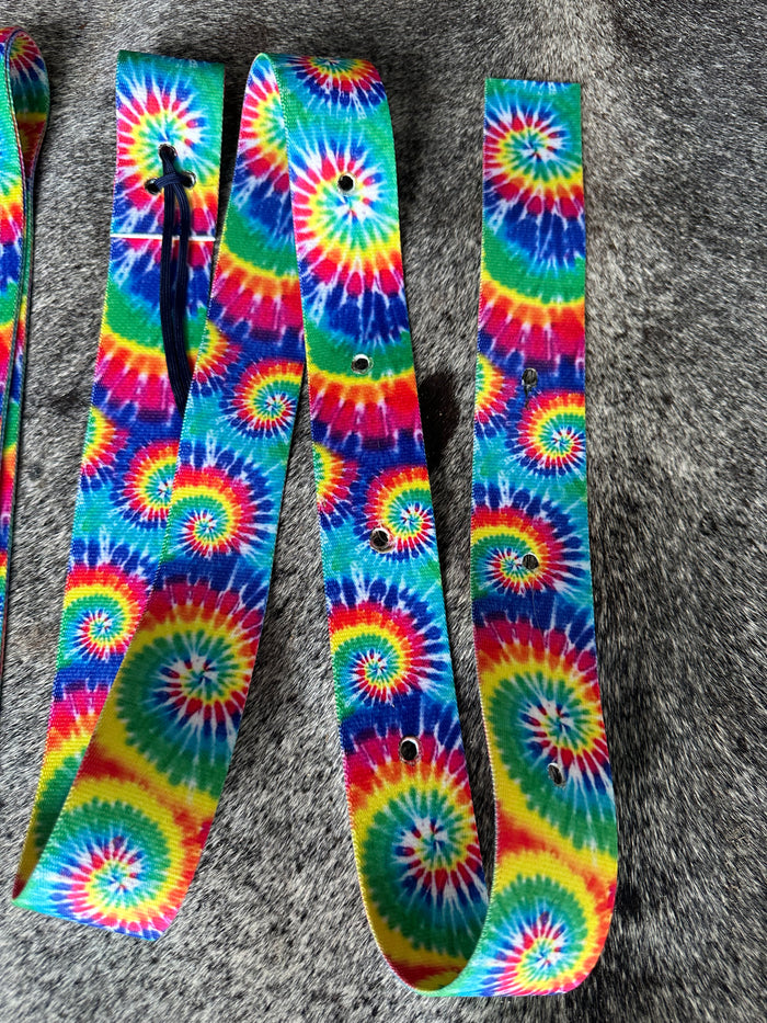 Cinch Strap Set Tie dye. - Tiffanys Braided Tack LLC