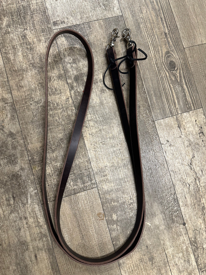 Leather loop reins brown harness leather - Tiffanys Braided Tack LLC