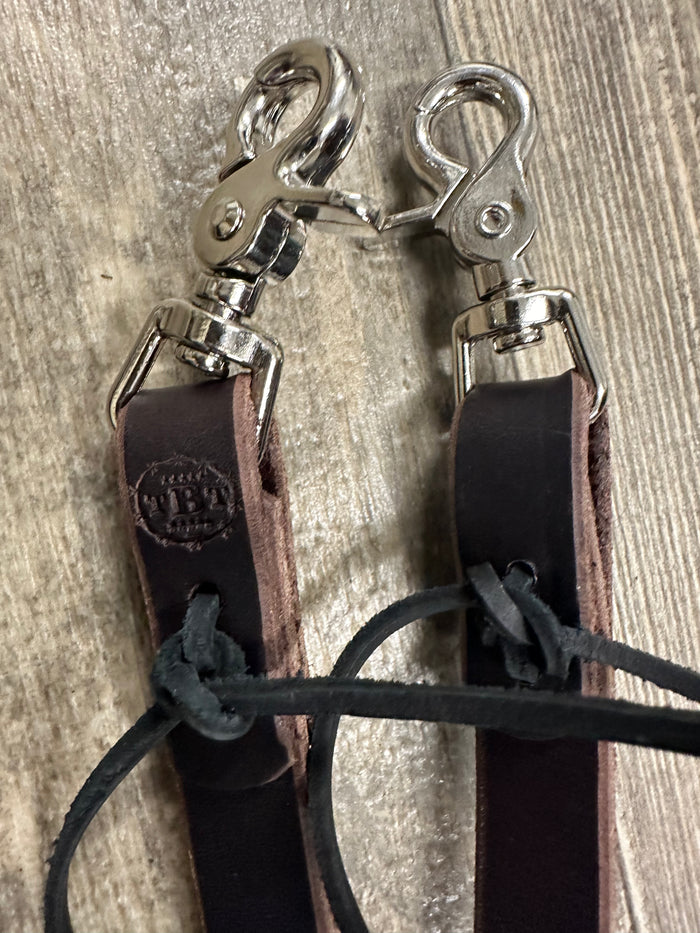 Leather loop reins brown harness leather - Tiffanys Braided Tack LLC