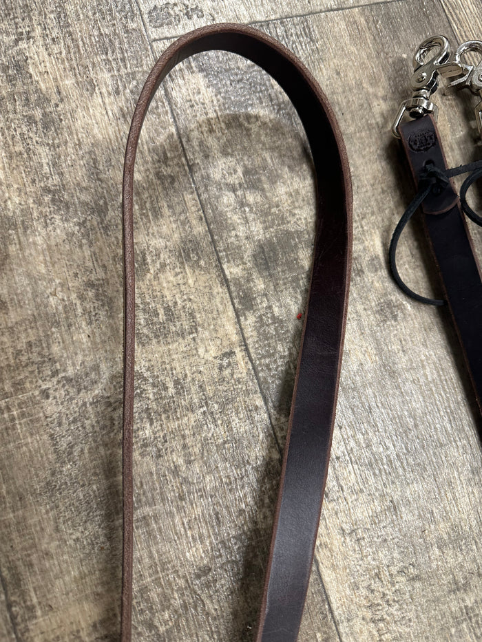 Leather loop reins brown harness leather - Tiffanys Braided Tack LLC