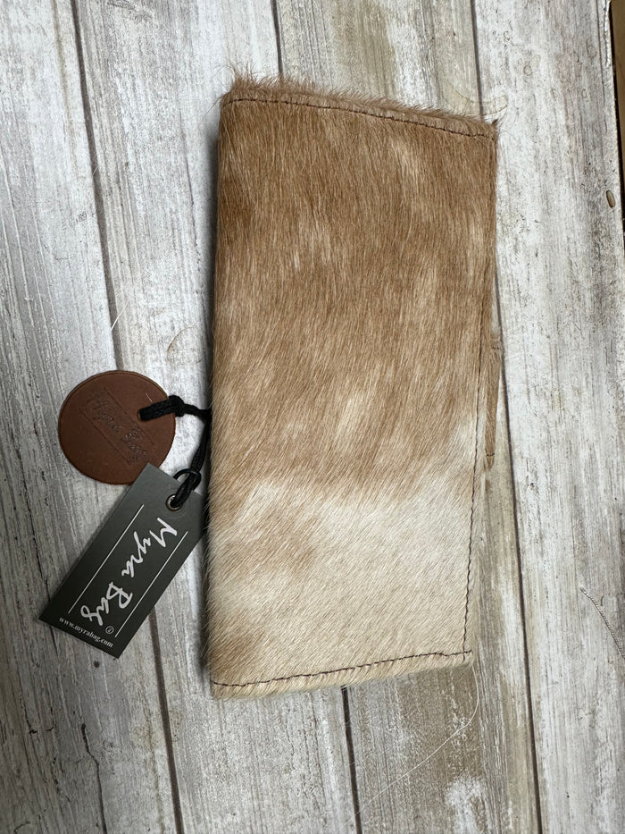 Myra cowhide womens crocheted wallet