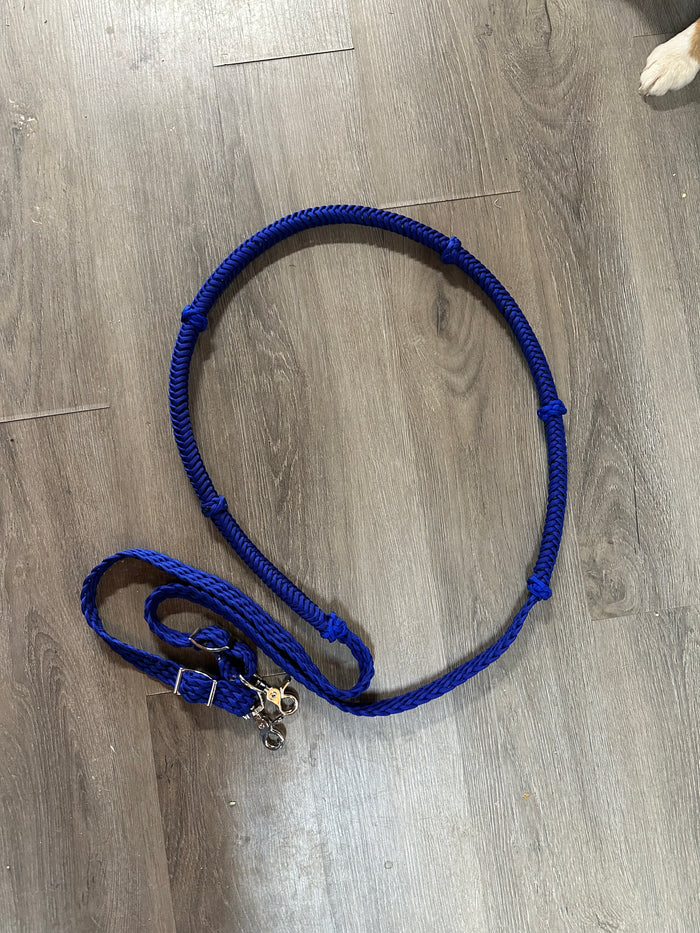 Stiff loop cable Barrel Reins with grip knots...You choose color and length - Tiffanys Braided Tack LLC
